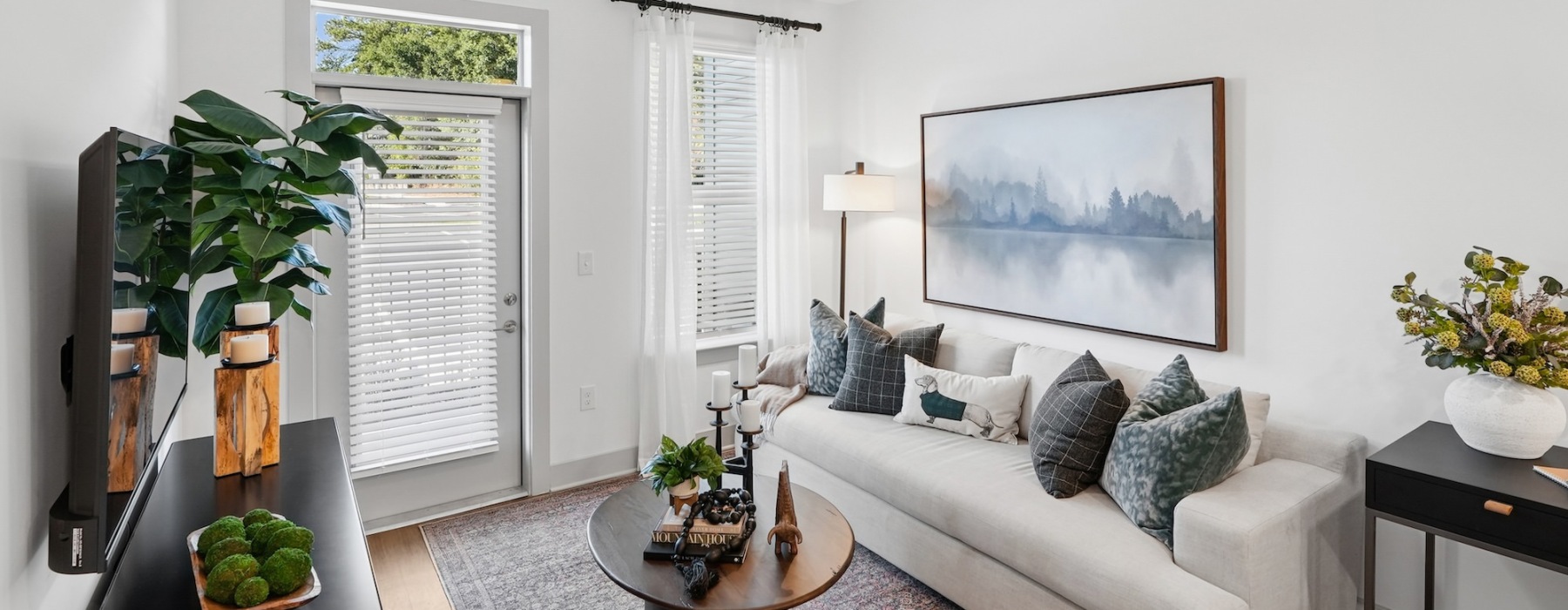 Open space living area with natural lighting